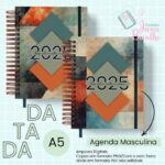 Agendas Datada A5 2025 - Masculina Retro Grunge (Jana Bicalho) - Imagem 2