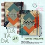 Agendas Datada A5 2025 - Masculina Retro Grunge (Jana Bicalho) - Imagem 5