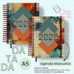 Agendas Datada A5 2025 - Masculina Retro Grunge (Jana Bicalho) - Imagem 6