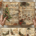 Natal Vintage Notas Musicais - Papel Carta