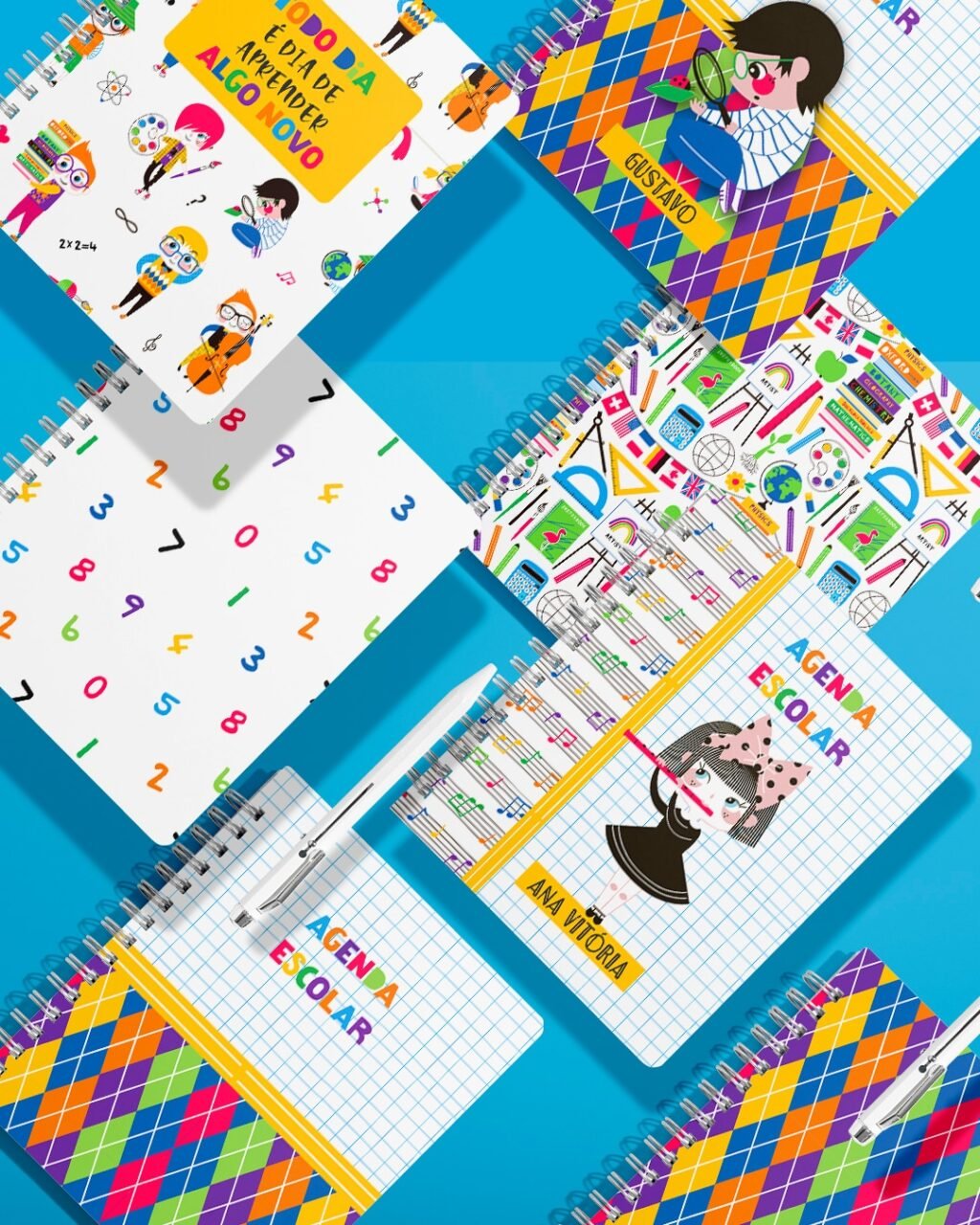 COMBO 13 Capas e 4 Miolos Agenda Escolar Permanente e Datada 2025 (Bicho Papel) - Imagem 3