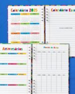 COMBO 13 Capas e 4 Miolos Agenda Escolar Permanente e Datada 2025 (Bicho Papel) - Imagem 10