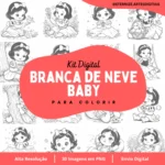 Branca de Neve Baby - Kit Digital para Colorir