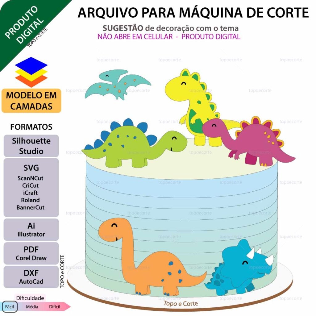 Dino - Topo de Bolo - Imagem 1