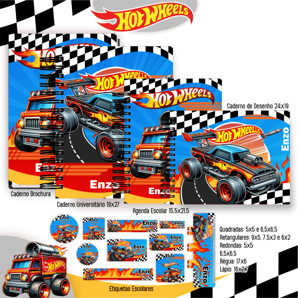 Hotweels - Kit Escolar 2025 (Pamella Vieira) - Imagem 1
