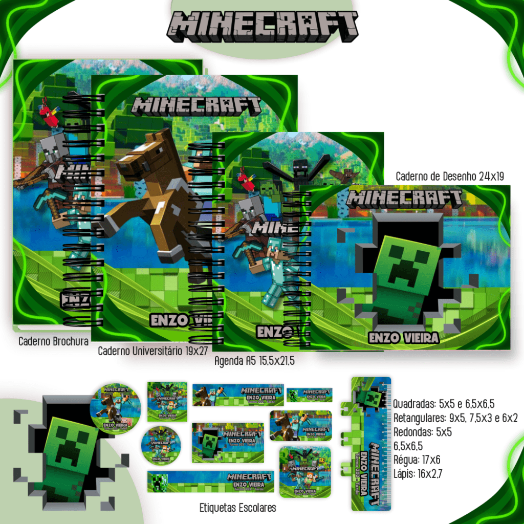 Minecraft - Kit Escolar 2025 - Imagem 1