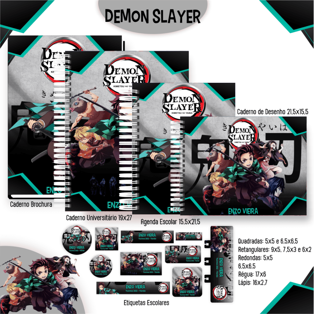 Demon Slayer - Kit Escolar 2025 (Pamella Vieira) - Imagem 1