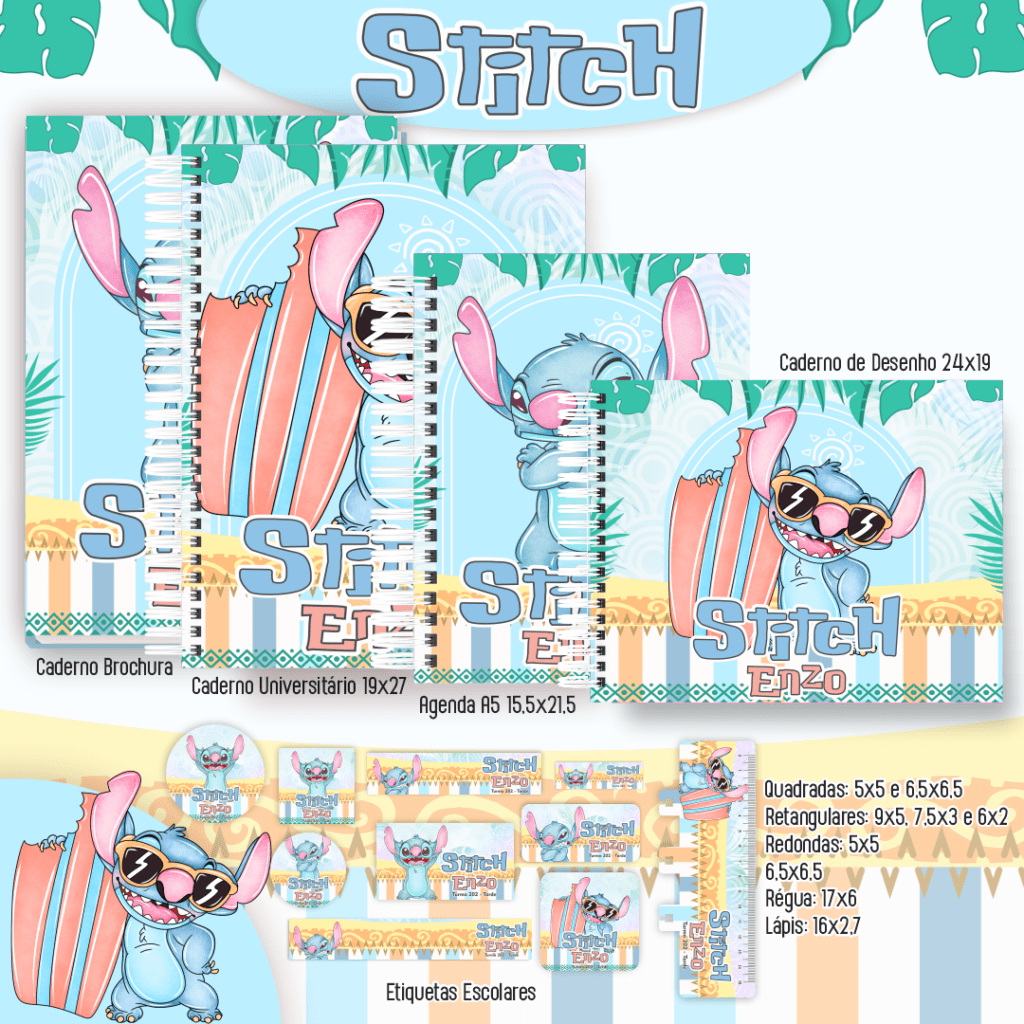 Stitch Menino - Kit Escolar 2025 - Imagem 1