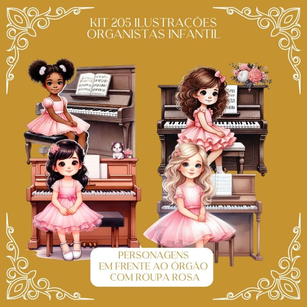 205 Ilustrações de Organistas Infantil (Bicho Papel) - Imagem 2