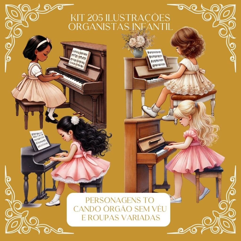 205 Ilustrações de Organistas Infantil (Bicho Papel) - Imagem 4