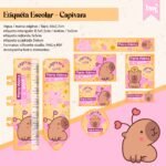 Capivara - Etiqueta Escolar