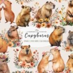 Capivara Flowers - Kit Digital