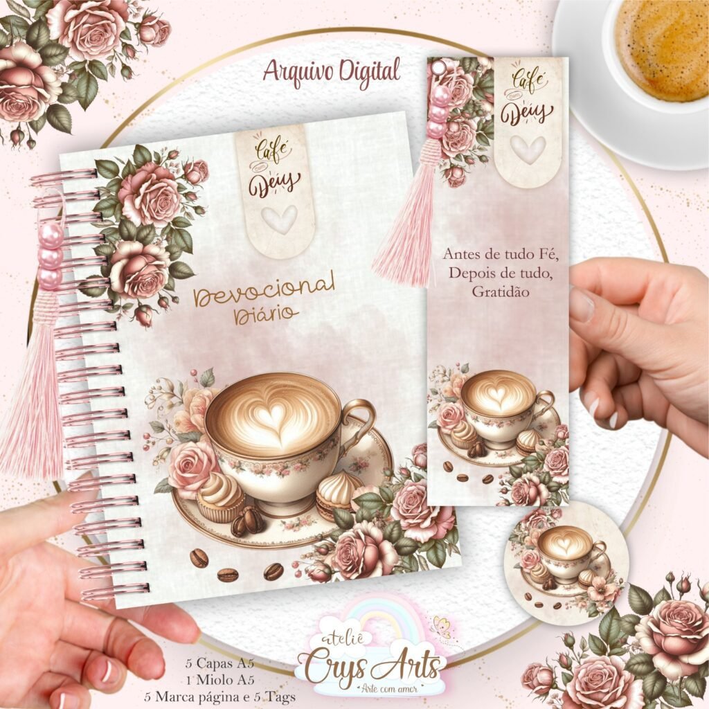 Kit Devocinal Café com Deus Pai - Encadernação (Crys Arts) - Imagem 4
