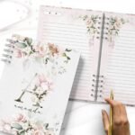 26 Capas Caderno Alfabeto Floral Rosa + Miolo Decorado