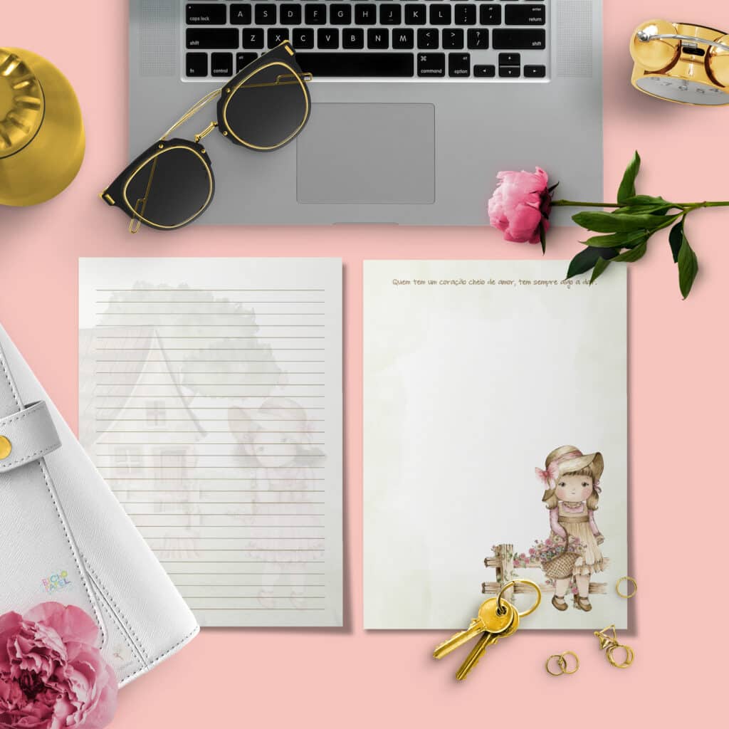 Kit 11 envelopes e 12 papéis de Carta Doce Infância - Imagem 3