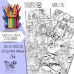 25 Artes para Colorir - Coleção Flores N.1- Adulto - Imagem 2