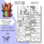 25 Artes para Colorir - Coleção Flores N.1- Adulto - Imagem 3