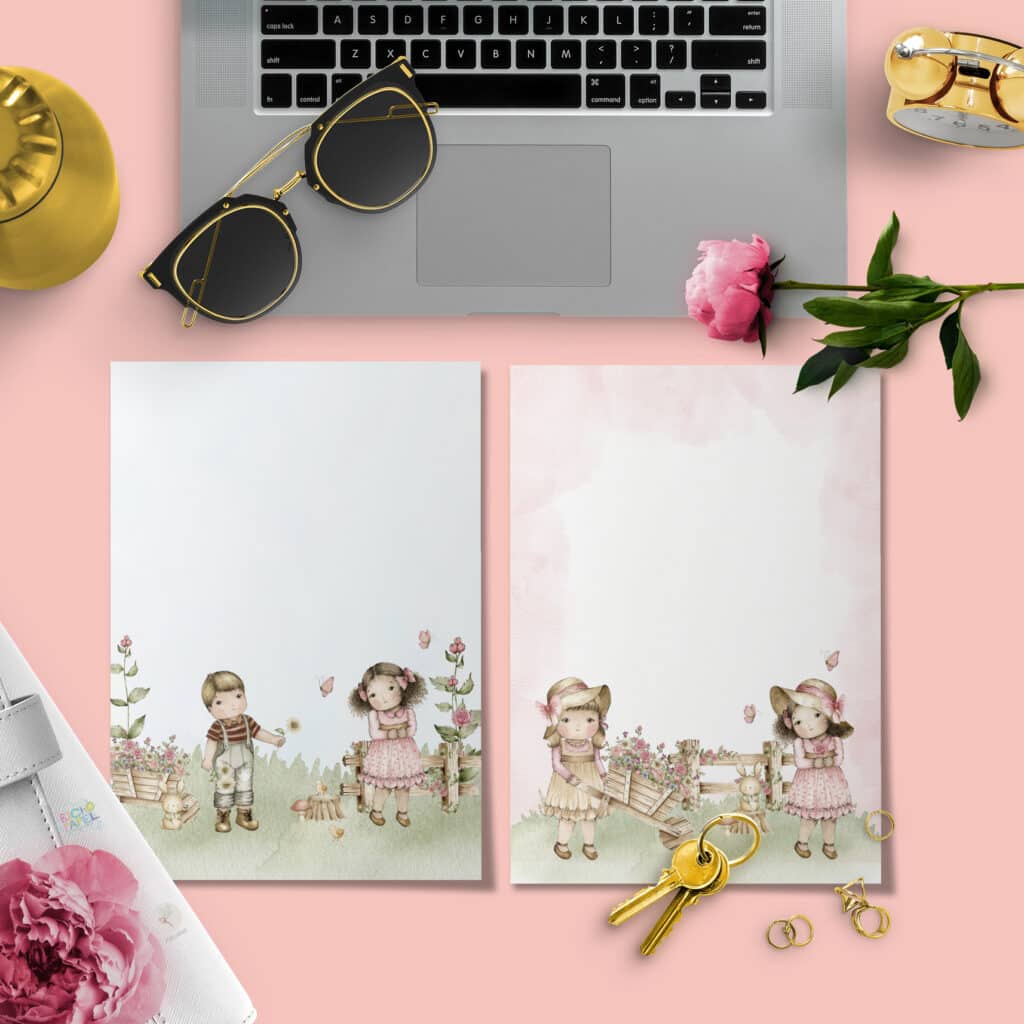 Kit 11 envelopes e 12 papéis de Carta Doce Infância - Imagem 4