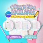 Cadernos Escolares Editáveis no Canva (Amarantto)
