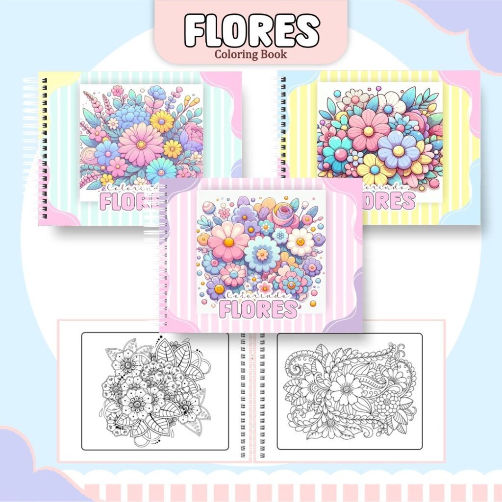 FLORES- Livro de Colorir (Pamella Vieira) - Imagem 1