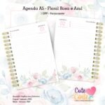Agenda Datada 2025 - Floral Rosa e Azul - 1DPP (Cute Corte) - Imagem 6
