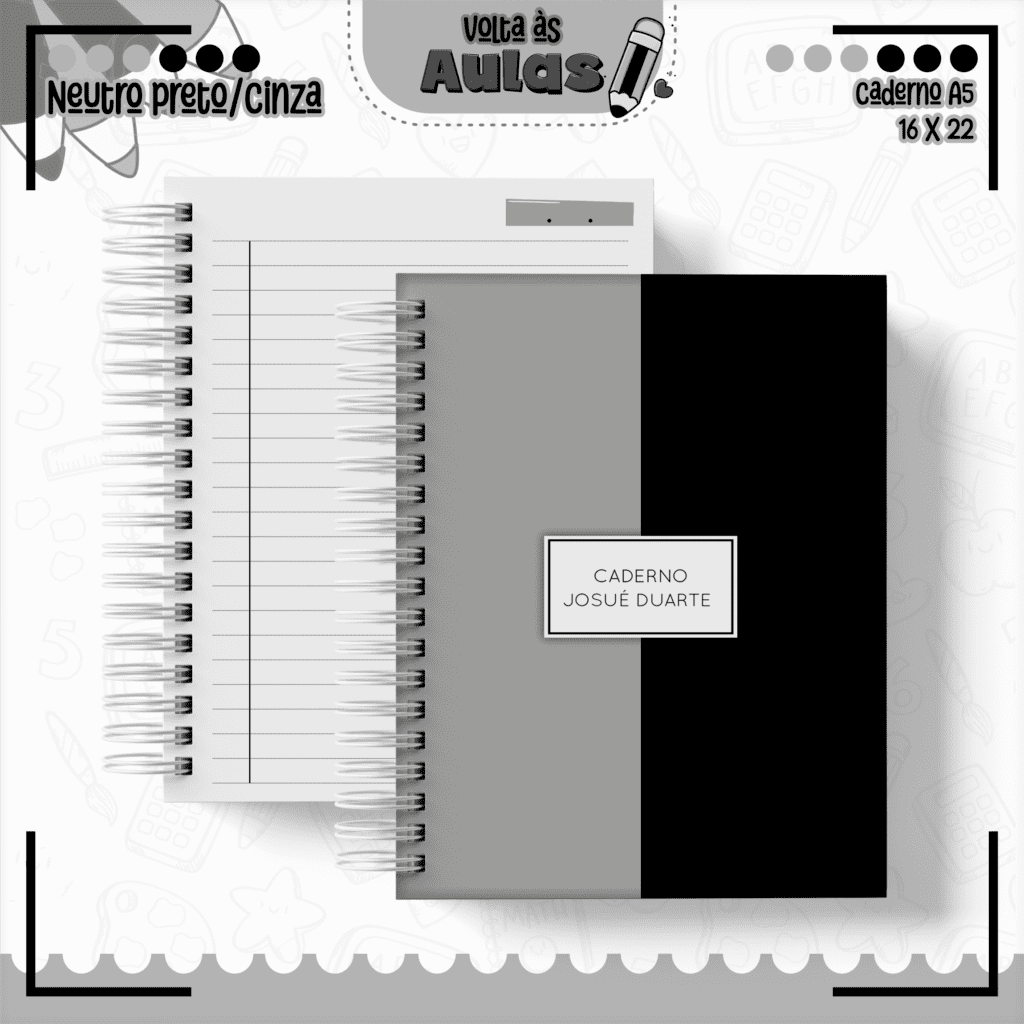 PRETO CINZA- Kit Escolar 2025 (Lina Criativa) - Imagem 1