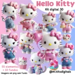 Hello Kitty Rosa 3D - Kit Digital