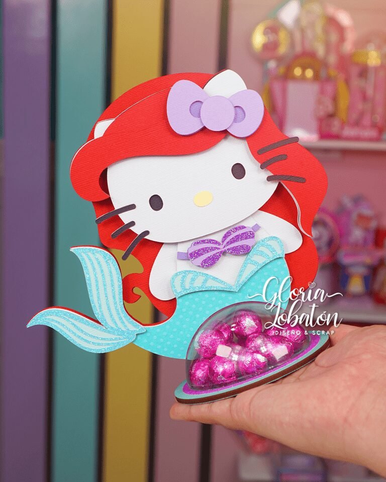 GOLOSINERO KITTY SIRENA Hello Kitty Sereia - Porta Bombom - Imagem 1