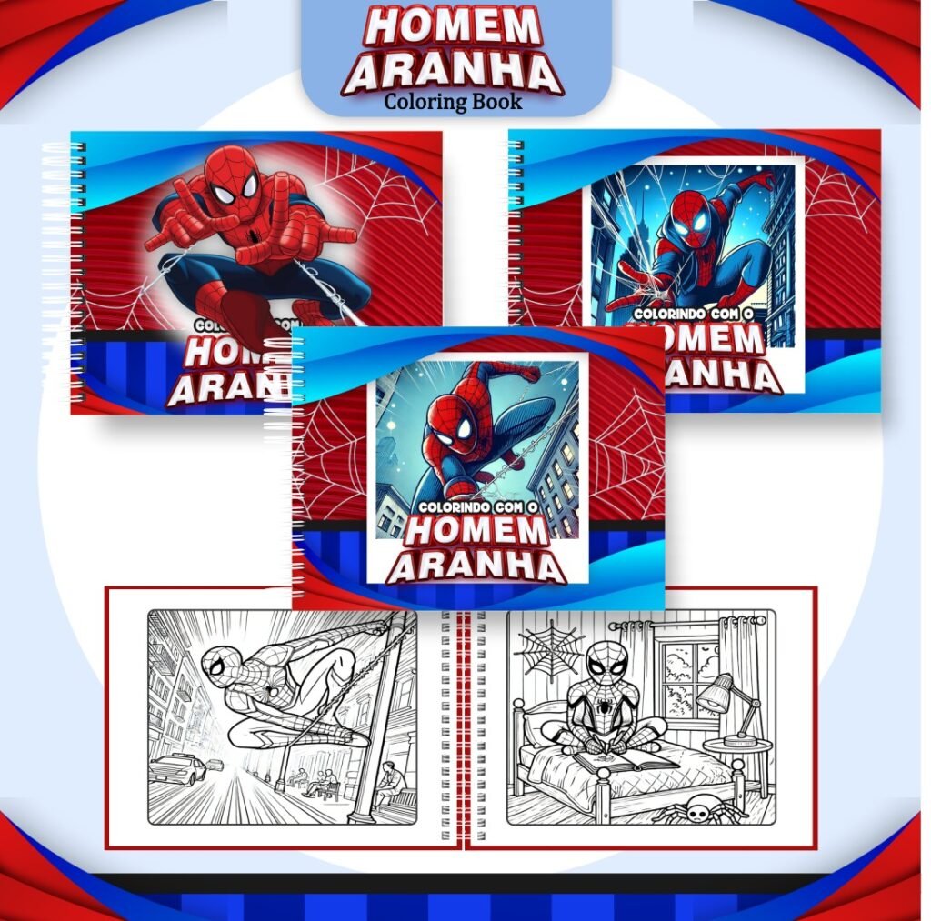 HOMEM ARANHA - Livro de Colorir (Pamella Vieira) - Imagem 1