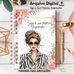 Caderno de Anotações ( Seja a Sua Própria Inspiração) Floral Rosa