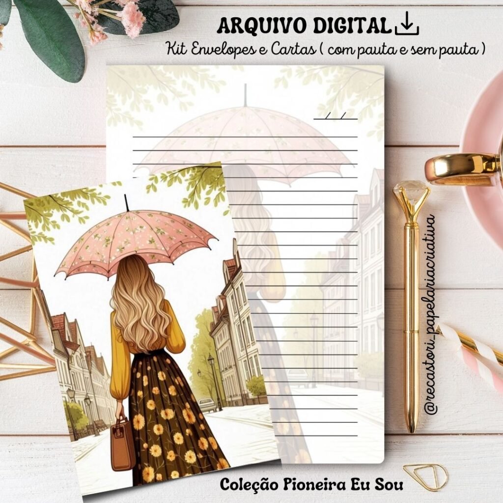 Kit de Envelopes Slim e Carta com e sem Pauta ( Coleção Pioneira Eu Sou ) - Imagem 2