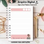 Caderno de Anotações ( Seja a Sua Própria Inspiração) Floral Rosa - Imagem 3