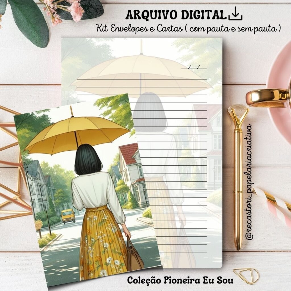 Kit de Envelopes Slim e Carta com e sem Pauta ( Coleção Pioneira Eu Sou ) - Imagem 5