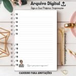 Caderno de Anotações ( Seja a Sua Própria Inspiração) Floral Rosa - Imagem 4