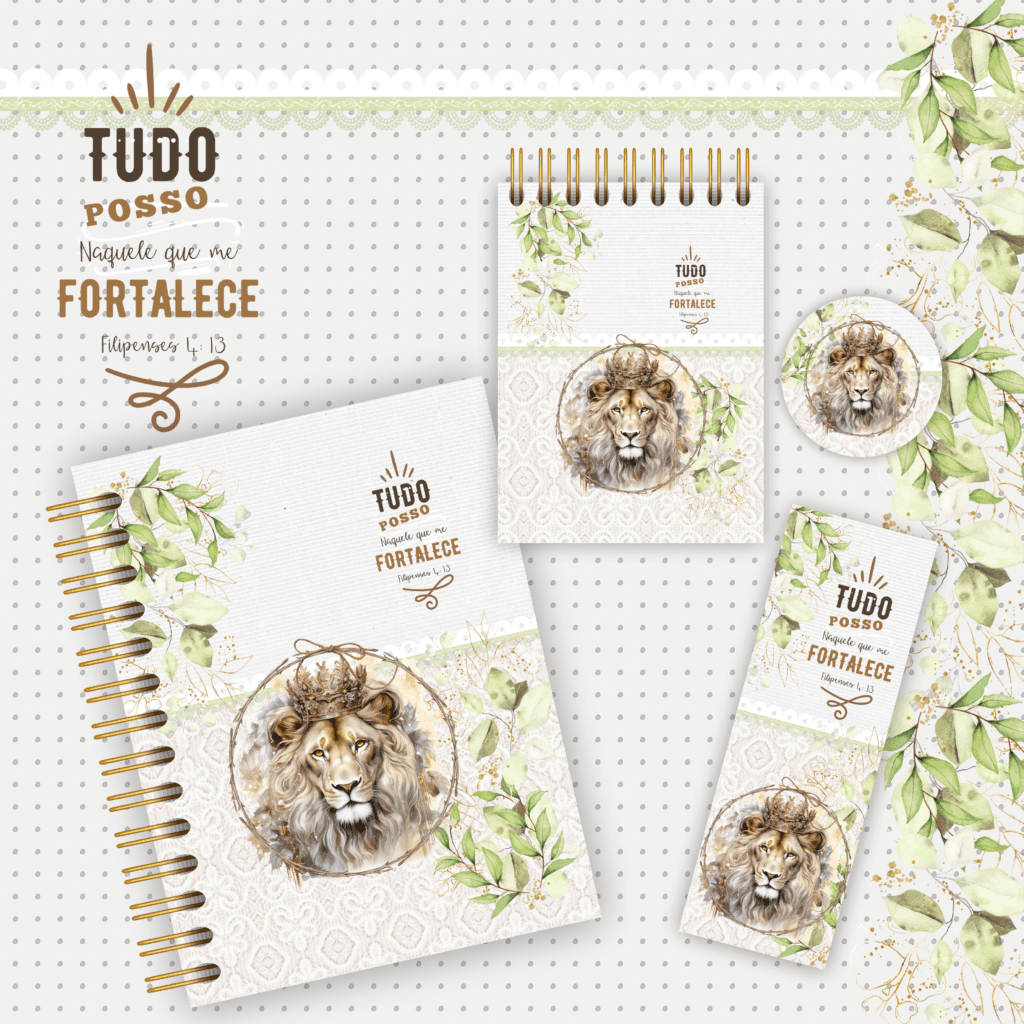 Kit Bíblico Leão - Encadernação (Crys Arts) - Imagem 1