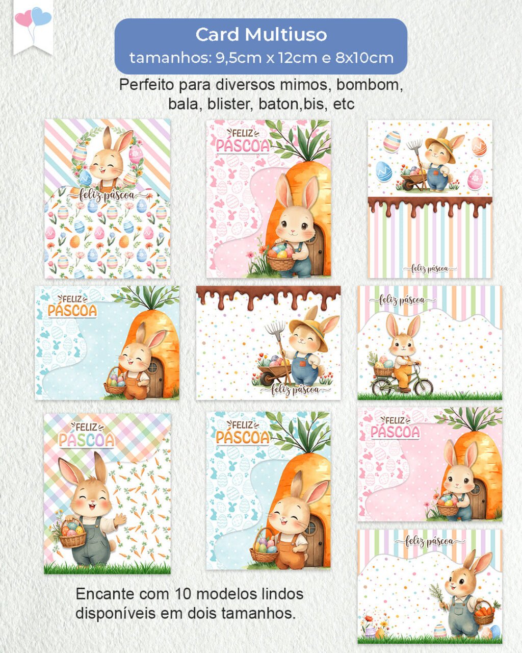 Printable - Arte Card Multiuso - Jardim dos Coelhinhos - Imagem 6