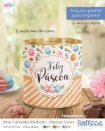 Kit Arte Tubolata 10x10cm - Páscoa Cores