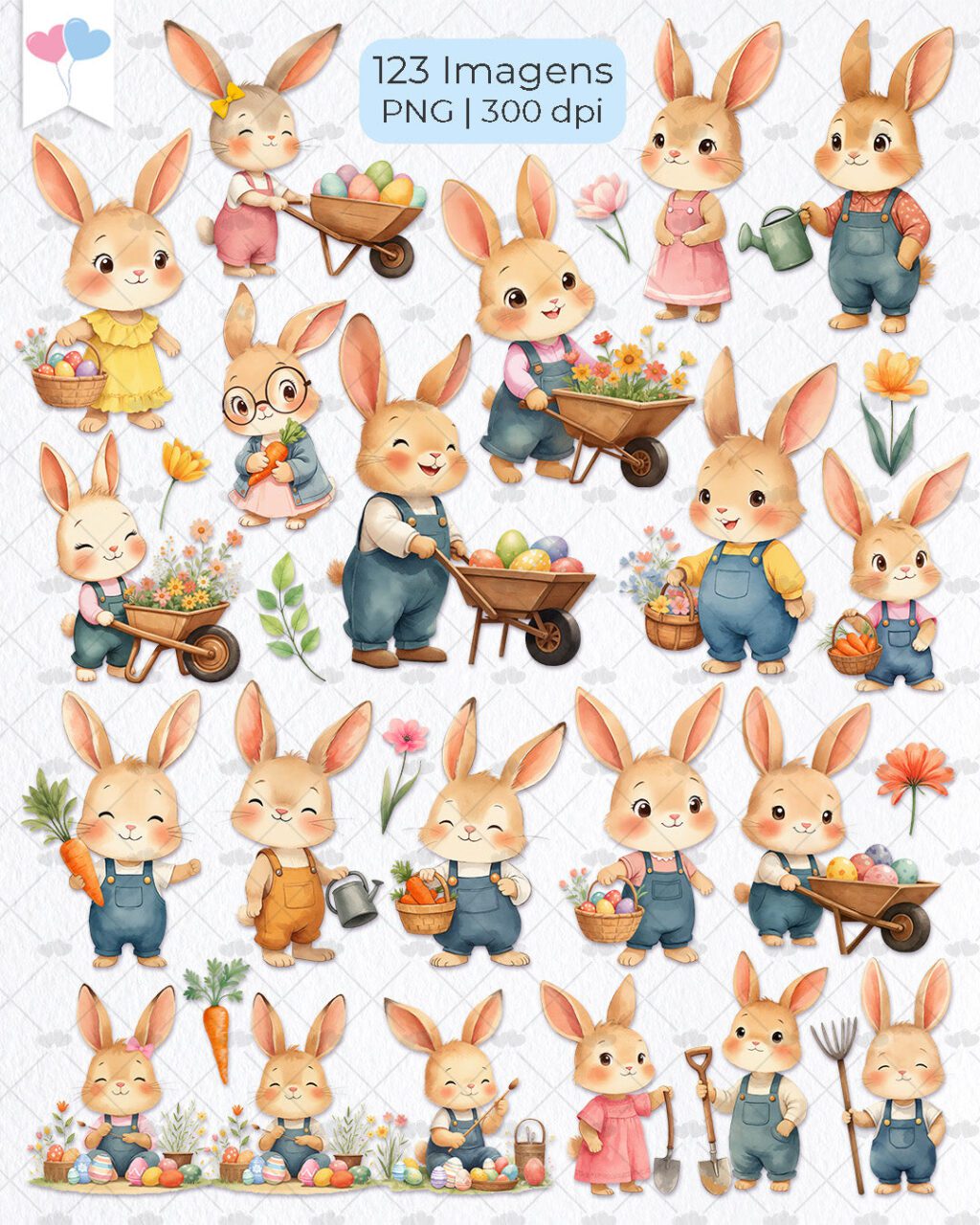 Jardim dos Coelhinhos - Kit Digital (Balloon Criativo) - Imagem 2