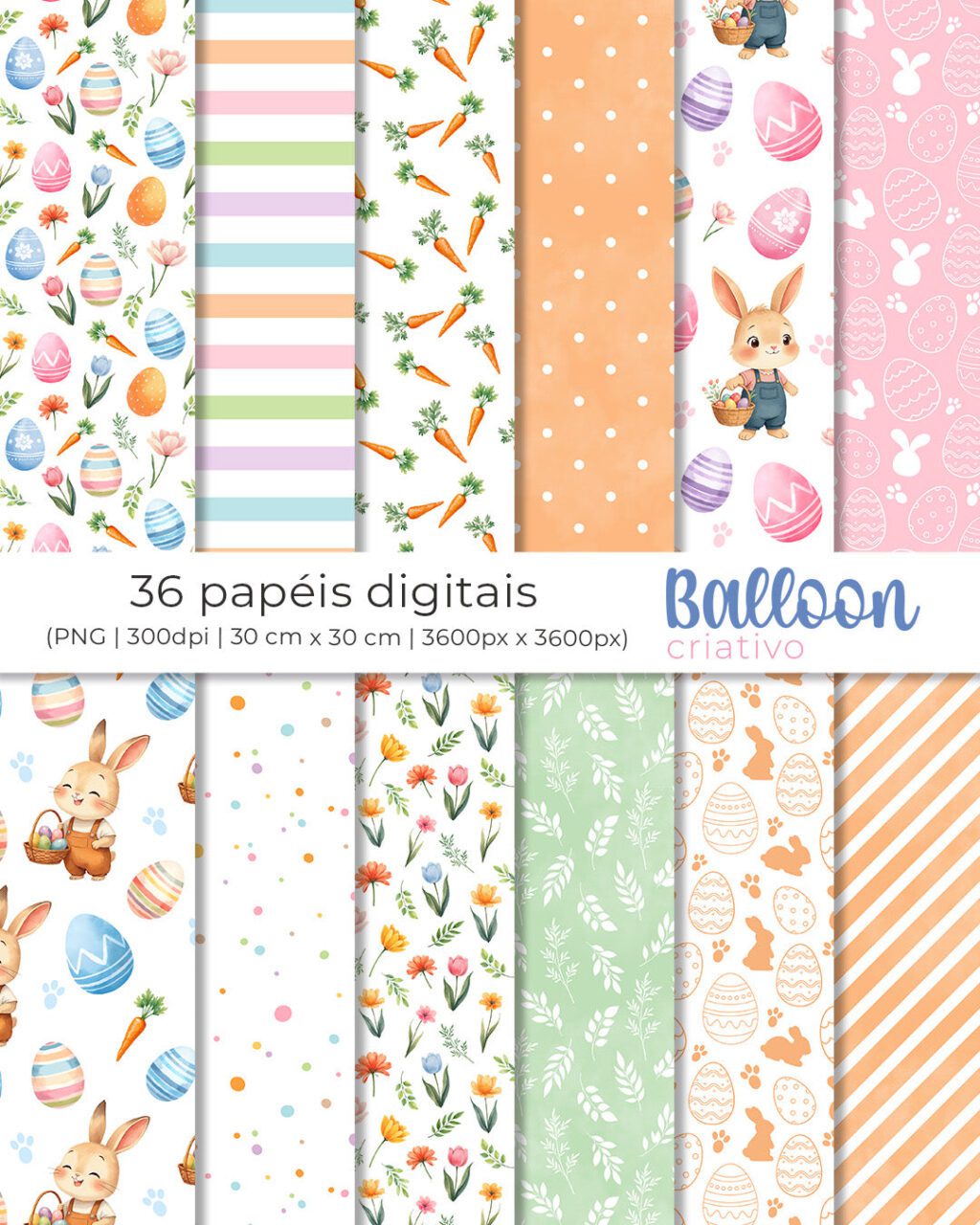 Jardim dos Coelhinhos - Kit Digital (Balloon Criativo) - Imagem 5