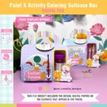 Caixa para colorir aquarela e atividades Páscoa
