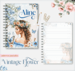 Vintage Flowers 5 - Caderno A5