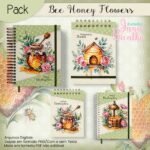 Pack Bee Honey Flowers (Jana Bicalho)