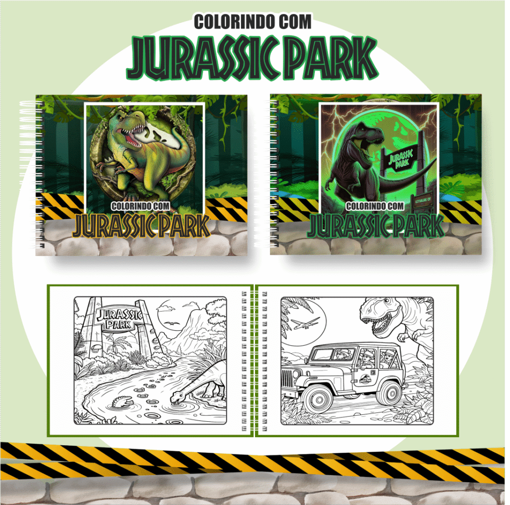 Jurassic Park - Big Livros de Colorir (Pamella Vieira) - Imagem 1