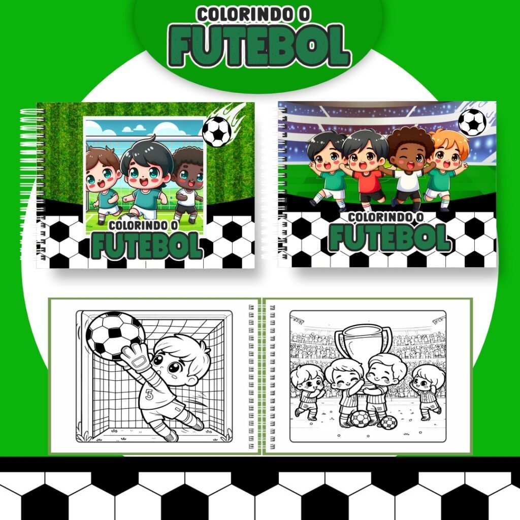 Futebol Neutro - Big Livros de Colorir (Pamella Vieira) - Imagem 1