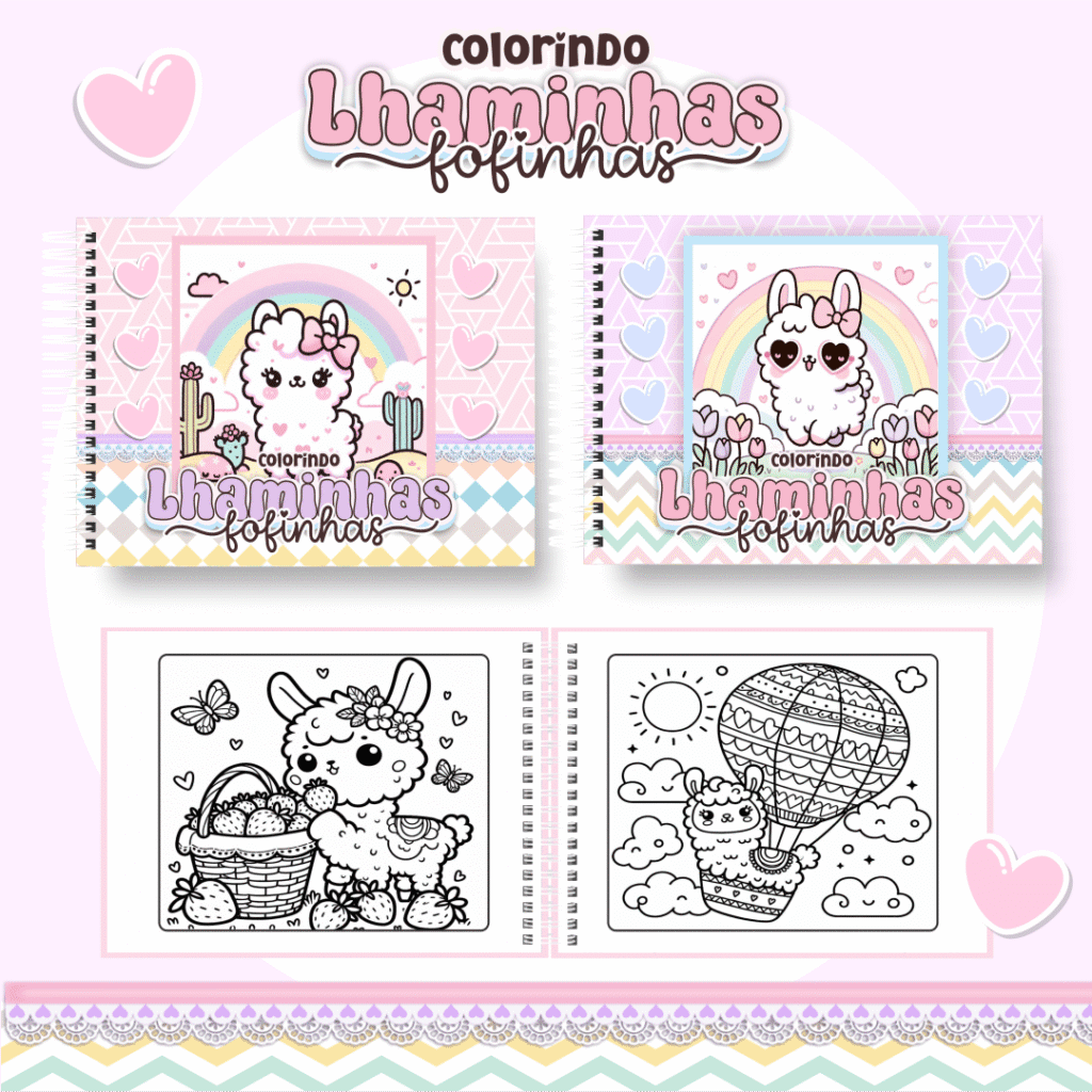 Lhaminhas Fofinhas - Big Livros de Colorir (Pamella Vieira) - Imagem 1