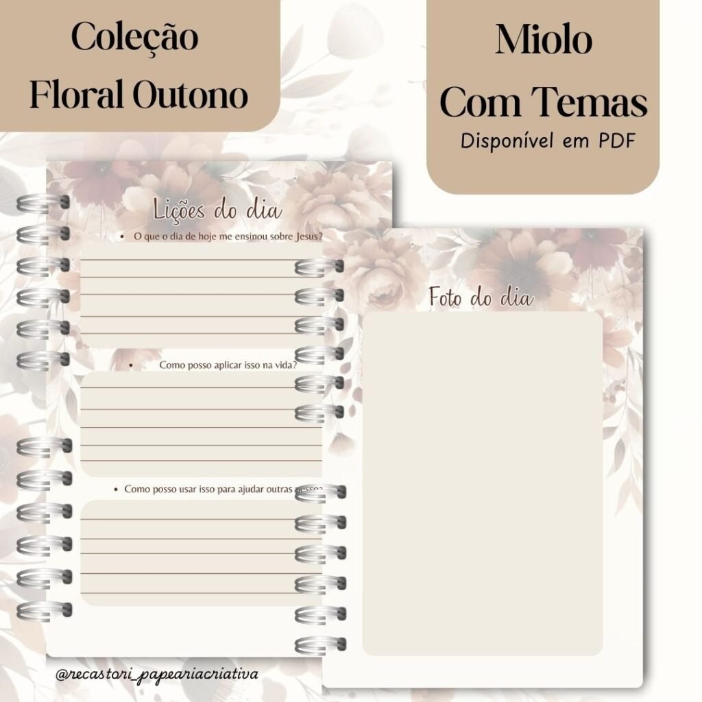 Caderno Congresso 2025 Adoração Pura – COM TEMA – Coleção Floral Outono - Imagem 8