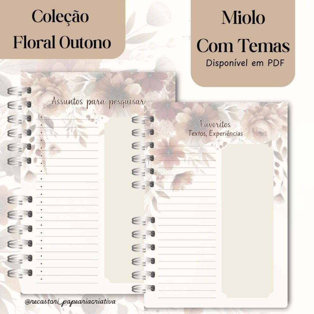 Caderno Congresso 2025 Adoração Pura – COM TEMA – Coleção Floral Outono - Imagem 9