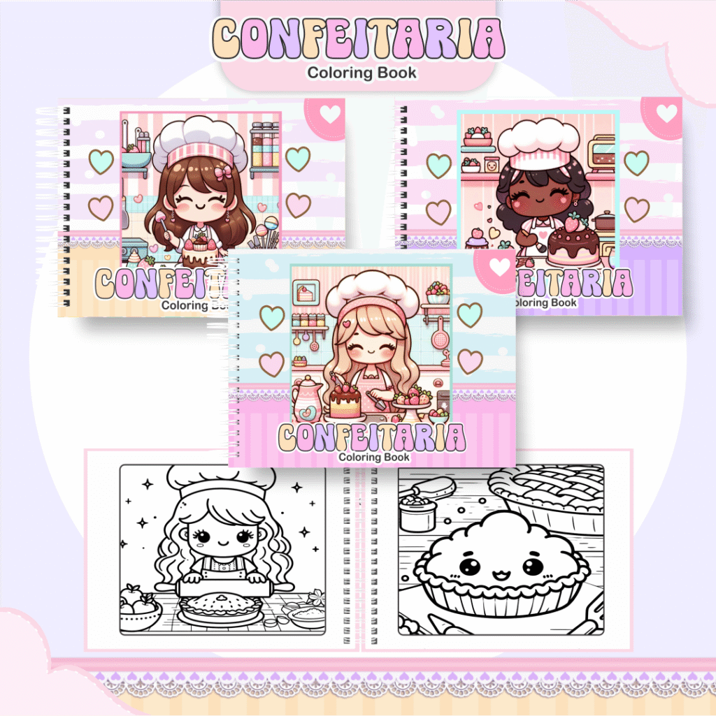 Confeitaria - Livro de Colorir (Pamella Vieira) - Imagem 1