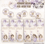 Kit Floral Lilás - Encadernação (Crys Arts) - Imagem 4