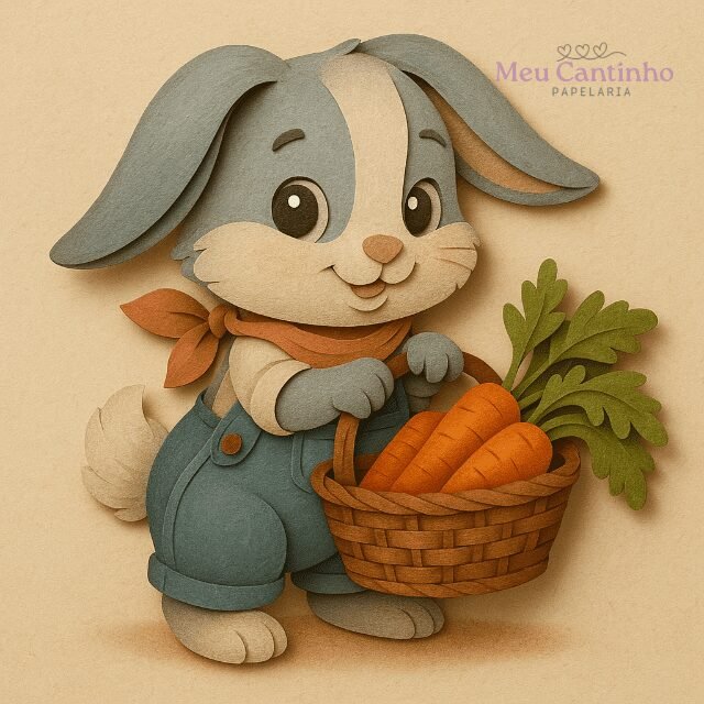 Topo Páscoa 8 - 2025 em camadas Coelhinho Páscoa 2- Topo de Bolo - Imagem 1